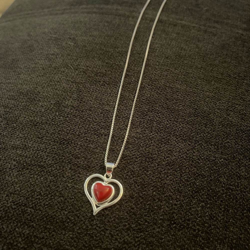 Sterling silver heart necklace